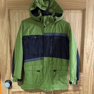 Columbia Green and Black Hooded Jacket
